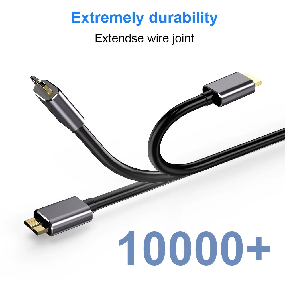 Hard Drive External Cable USB Micro B Cable HDD Cable Micro Data Cable SSD Sata Cable for Samsung Hard Disk Micro B USB3.0 Cable